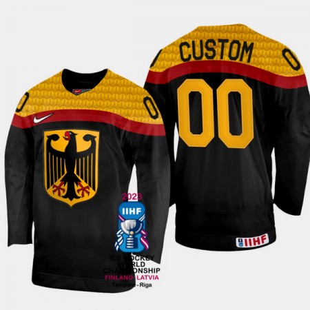 Tyskland tröja Customized IIHF World Championship 2023 Svart - NHL Tröjor Herr